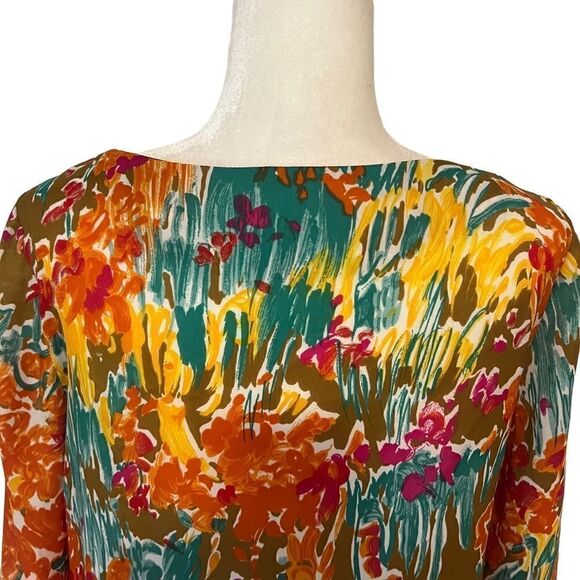 Zara Colorful Floral Dress with 3/4 Sleeves. Lightweight! Sz M. Great Condition - Picture 6 of 12